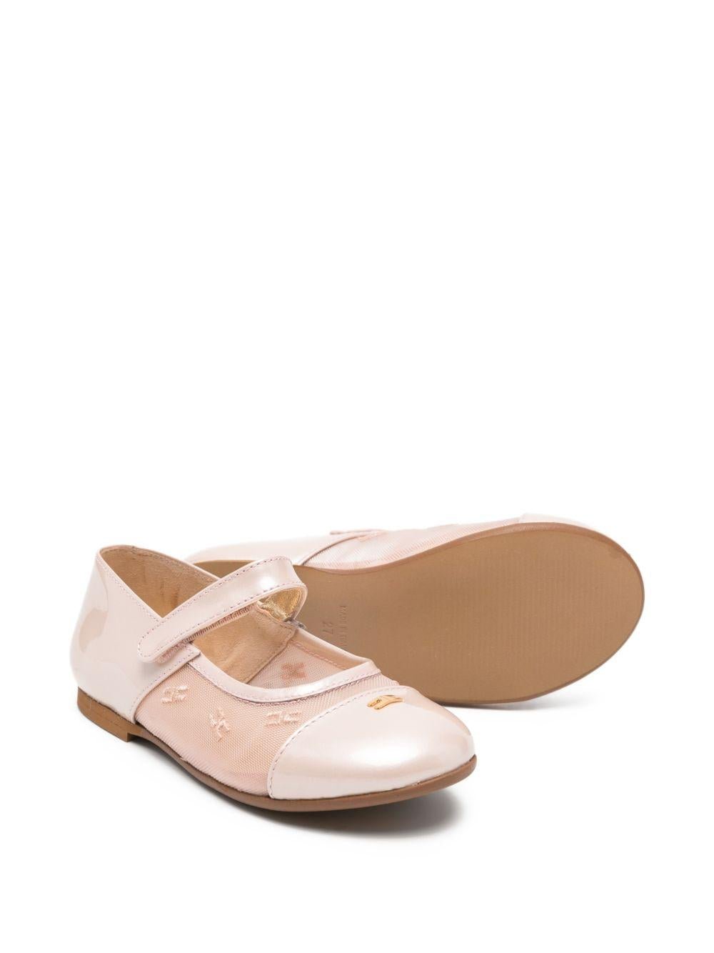 Ballerine per bambina Elisabetta Franchi La Mia Bambina rosa con applicazione logo - Rubino Kids