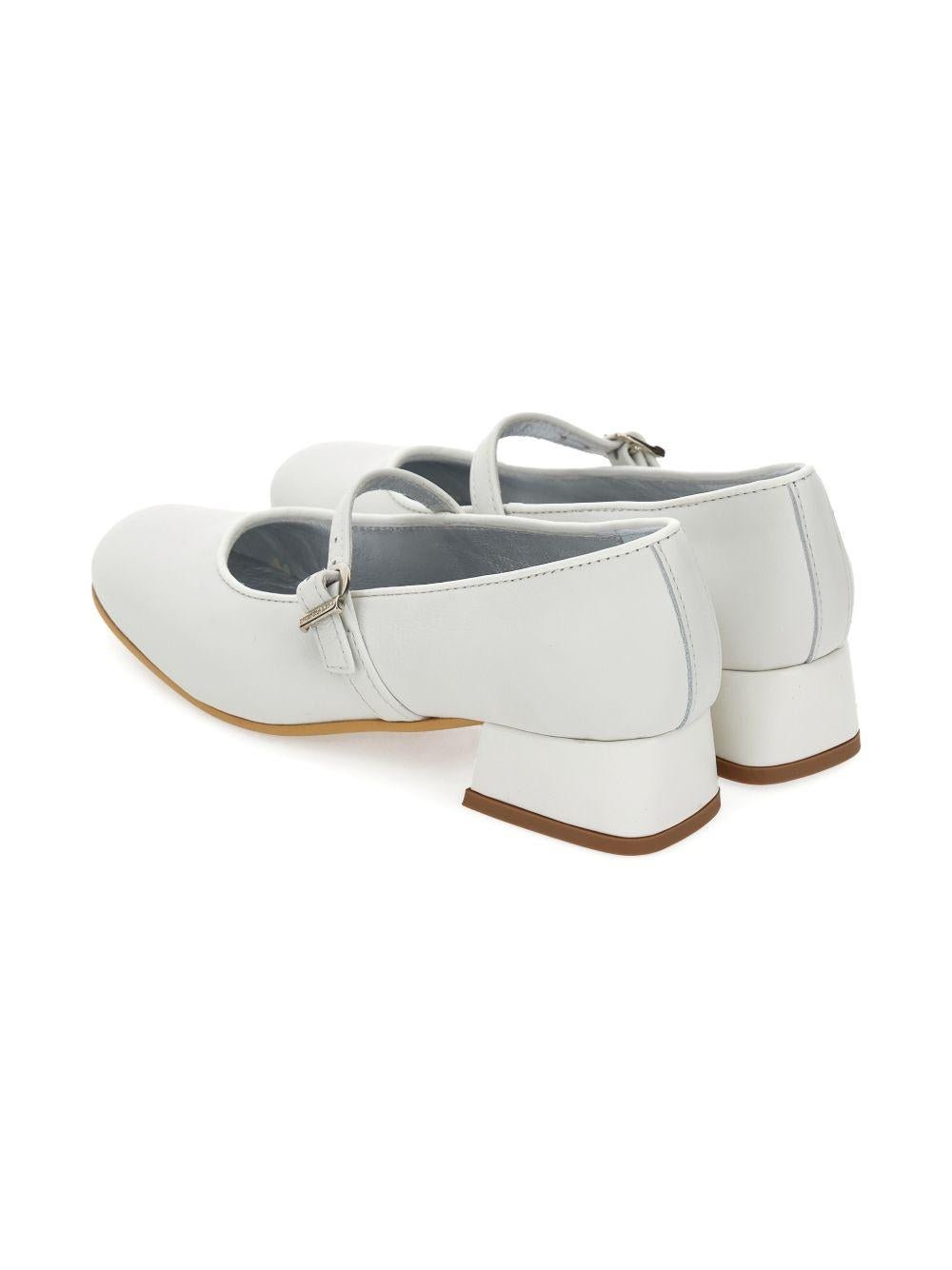 Ballerine per bambina Monnalisa bianche in pelle scamosciata con fibbia - Rubino Kids