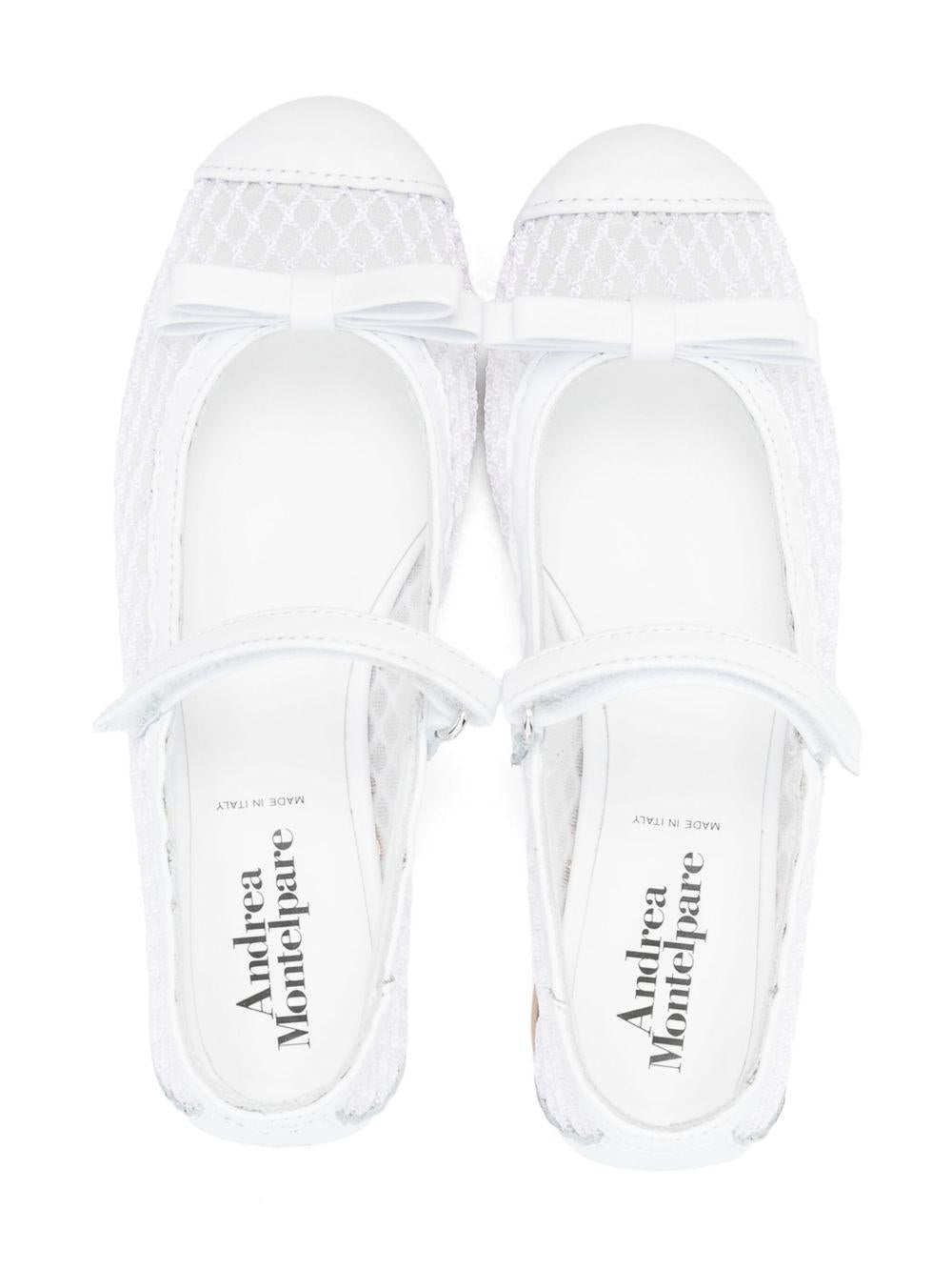 Ballerine per bambina MONTELPARE TRADITION bianco con strato a rete - Rubino Kids