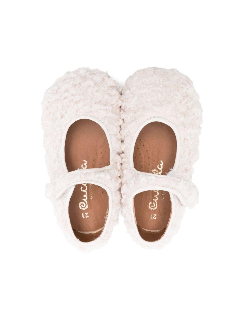 Ballerine per neonata Eli1957 bianco in lana Angora - Rubino Kids