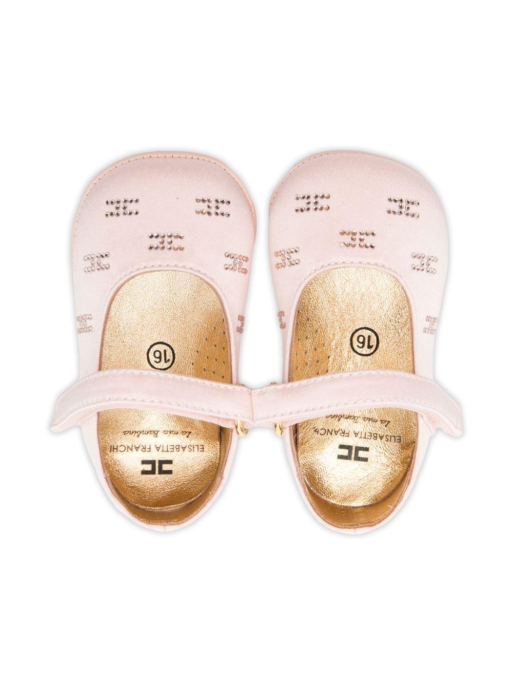 Ballerine per neonata Elisabetta Franchi La Mia Bambina rosa con borchie - Rubino Kids