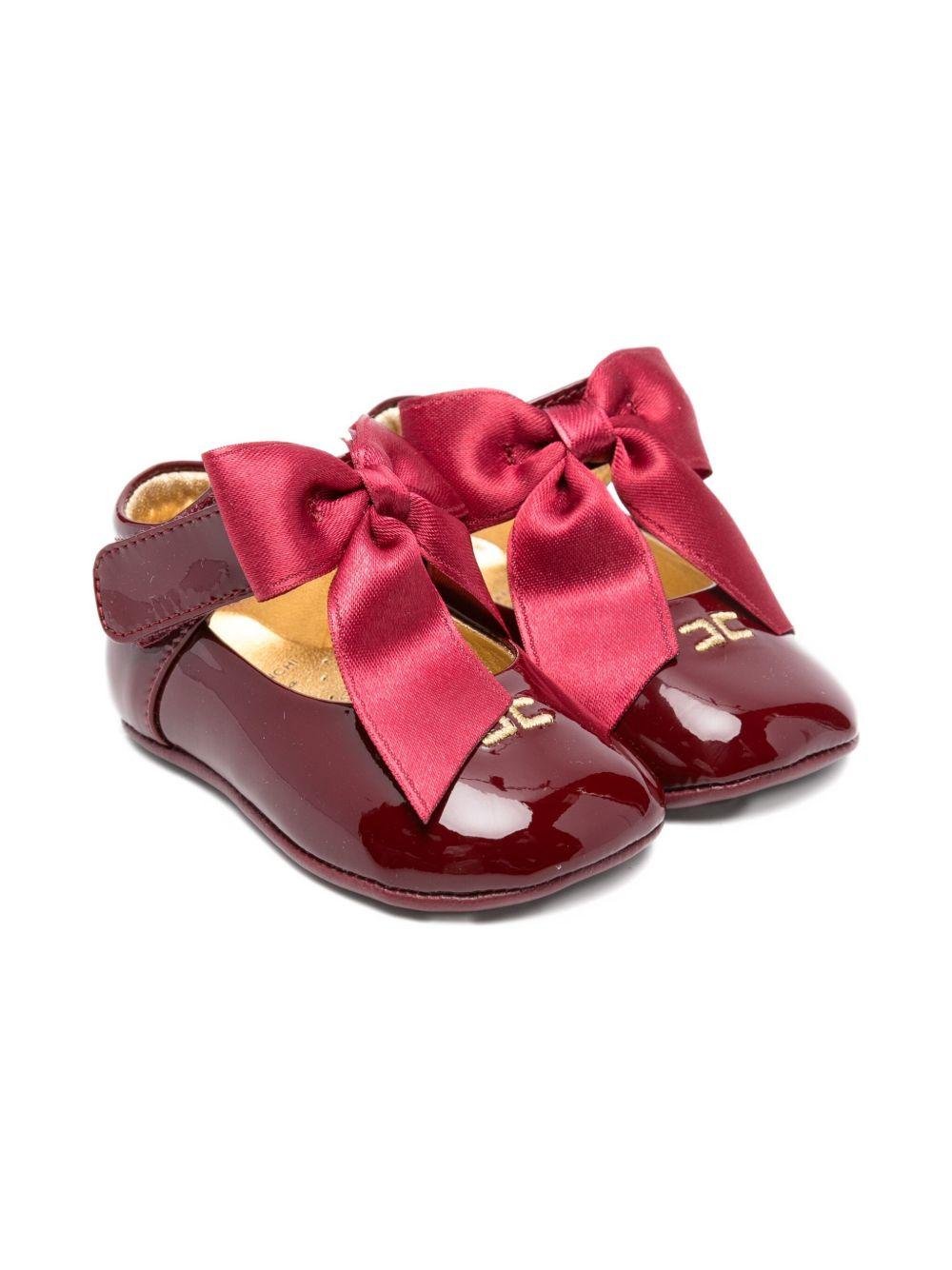 Ballerine per neonata Elisabetta Franchi La Mia Bambina rosse con fiocco grande - Rubino Kids