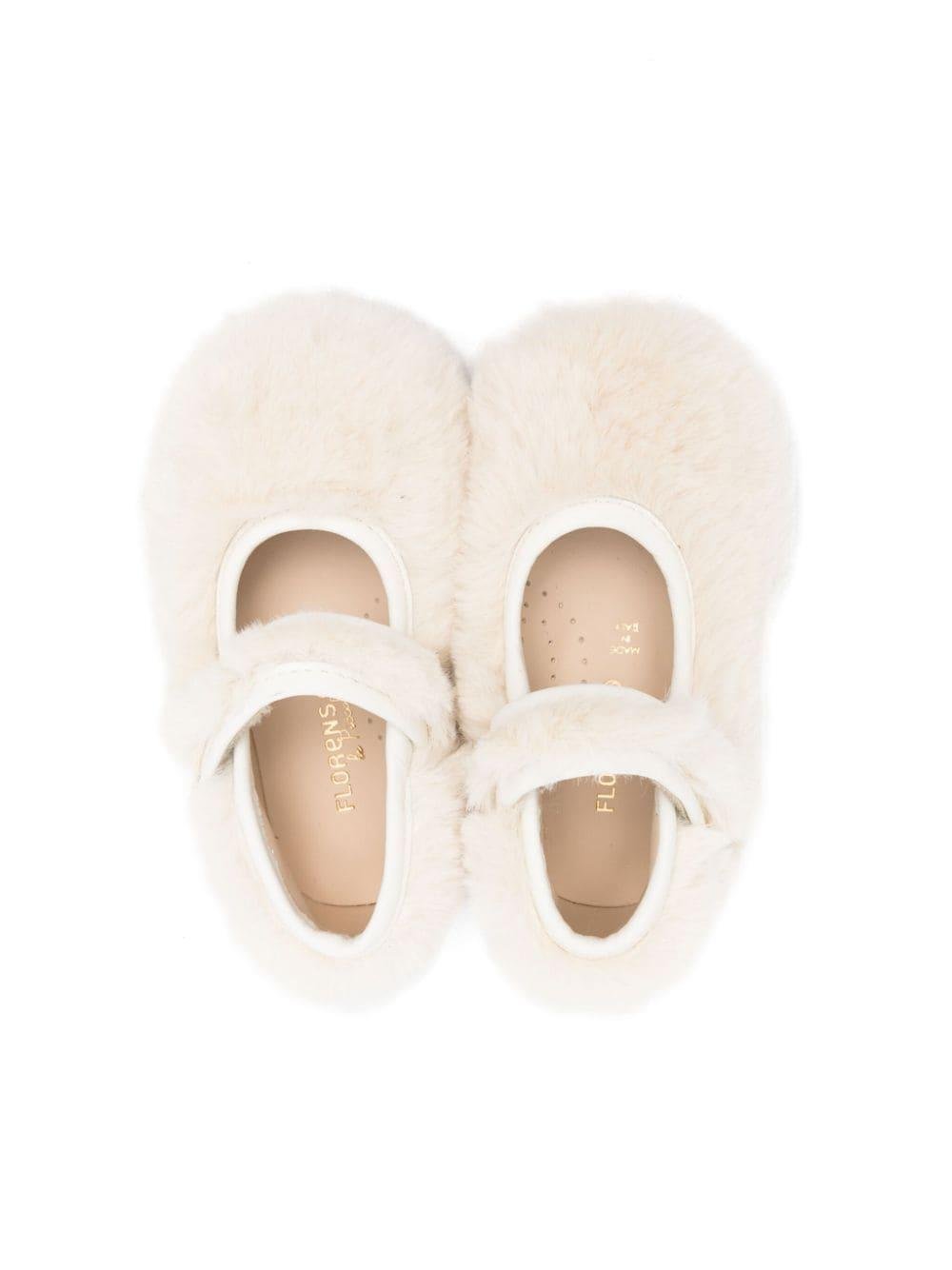 Ballerine per neonata Florens bianche in pelliccia - Rubino Kids