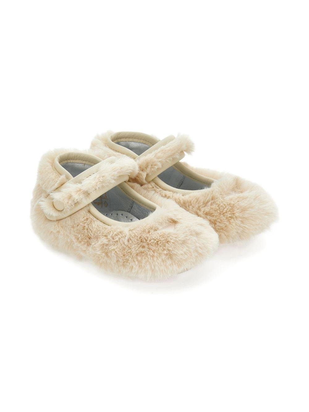 Ballerine per neonata Monnalisa beige con finitura morbida - Rubino Kids