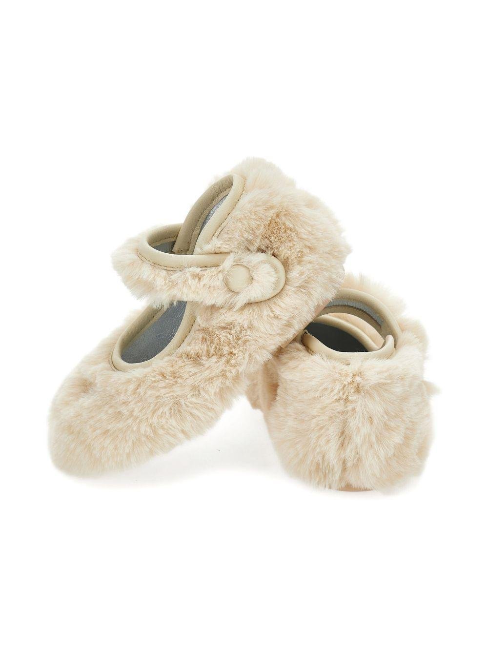 Ballerine per neonata Monnalisa beige con finitura morbida - Rubino Kids