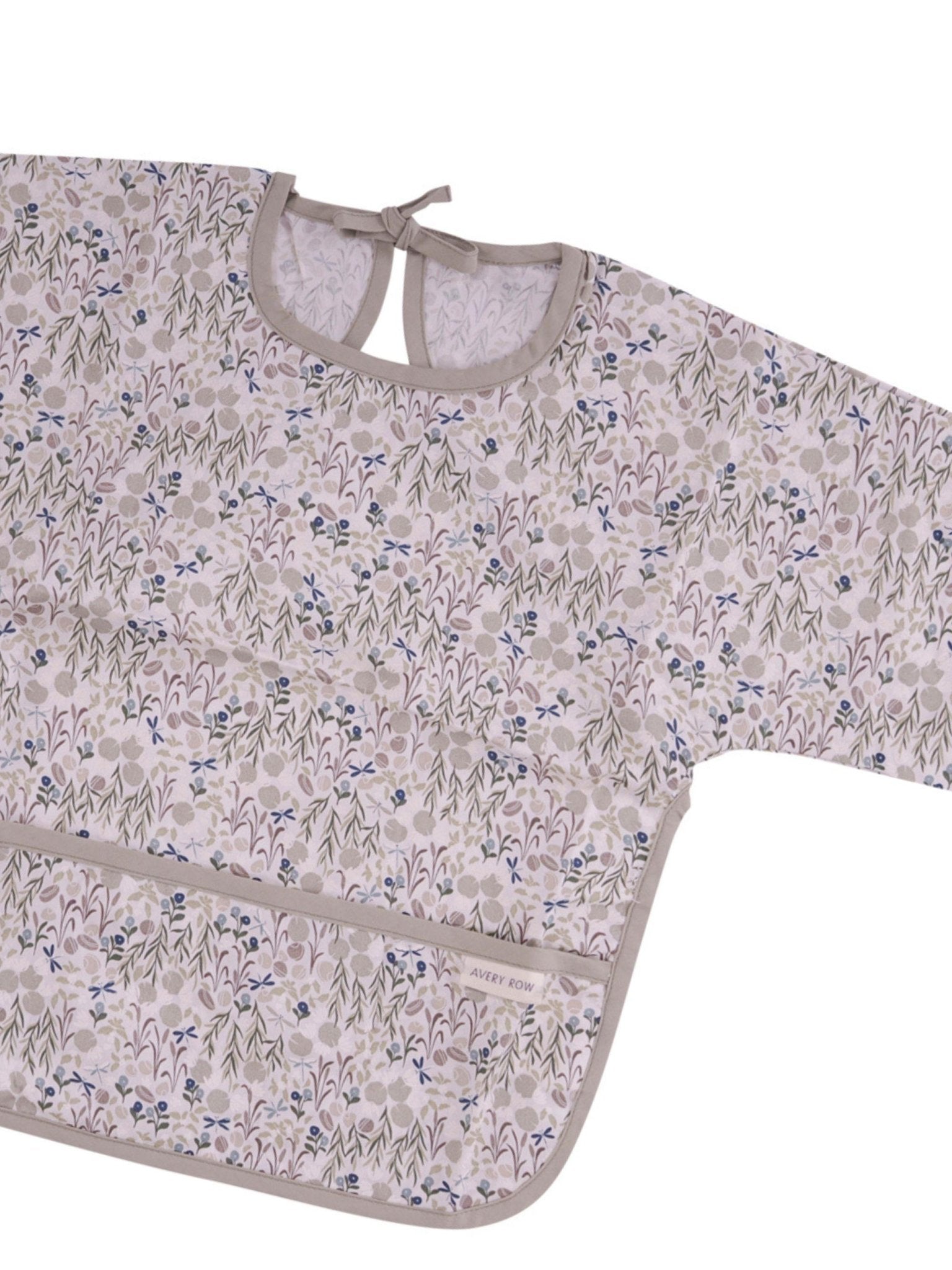 Bavaglino con maniche per neonati Avery Row verde con stampa naturalistica - Rubino Kids