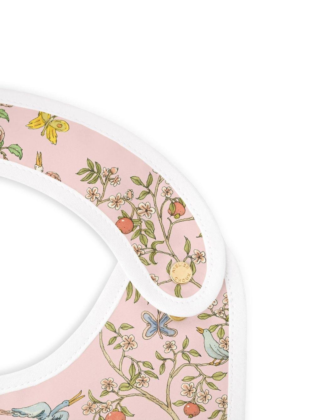 Bavaglino per neonata Atelier Choux rosa con stampa grafica - Rubino Kids