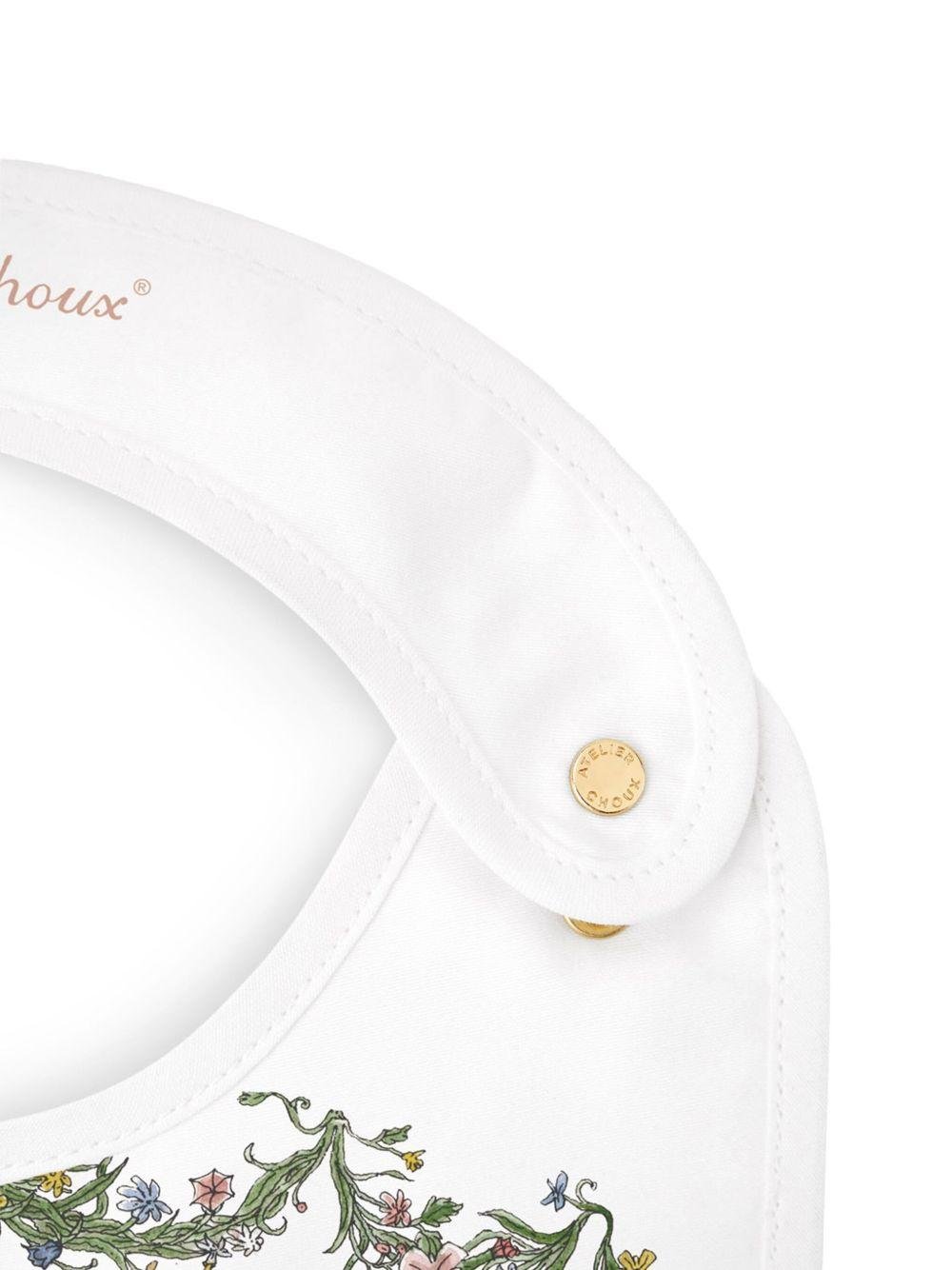 Bavaglino per neonati Atelier Choux bianco con stampa - Rubino Kids