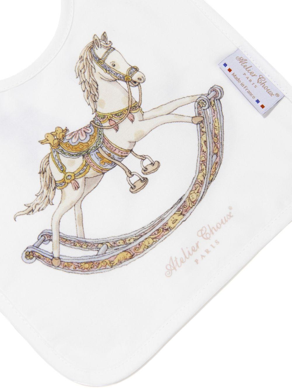 Bavaglino per neonati Atelier Choux bianco con stampa - Rubino Kids