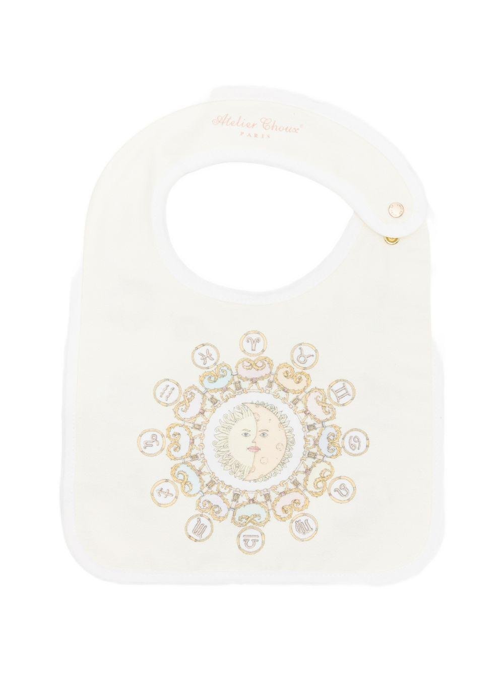 Bavaglino per neonati Atelier Choux giallo con stampa zodiacale - Rubino Kids