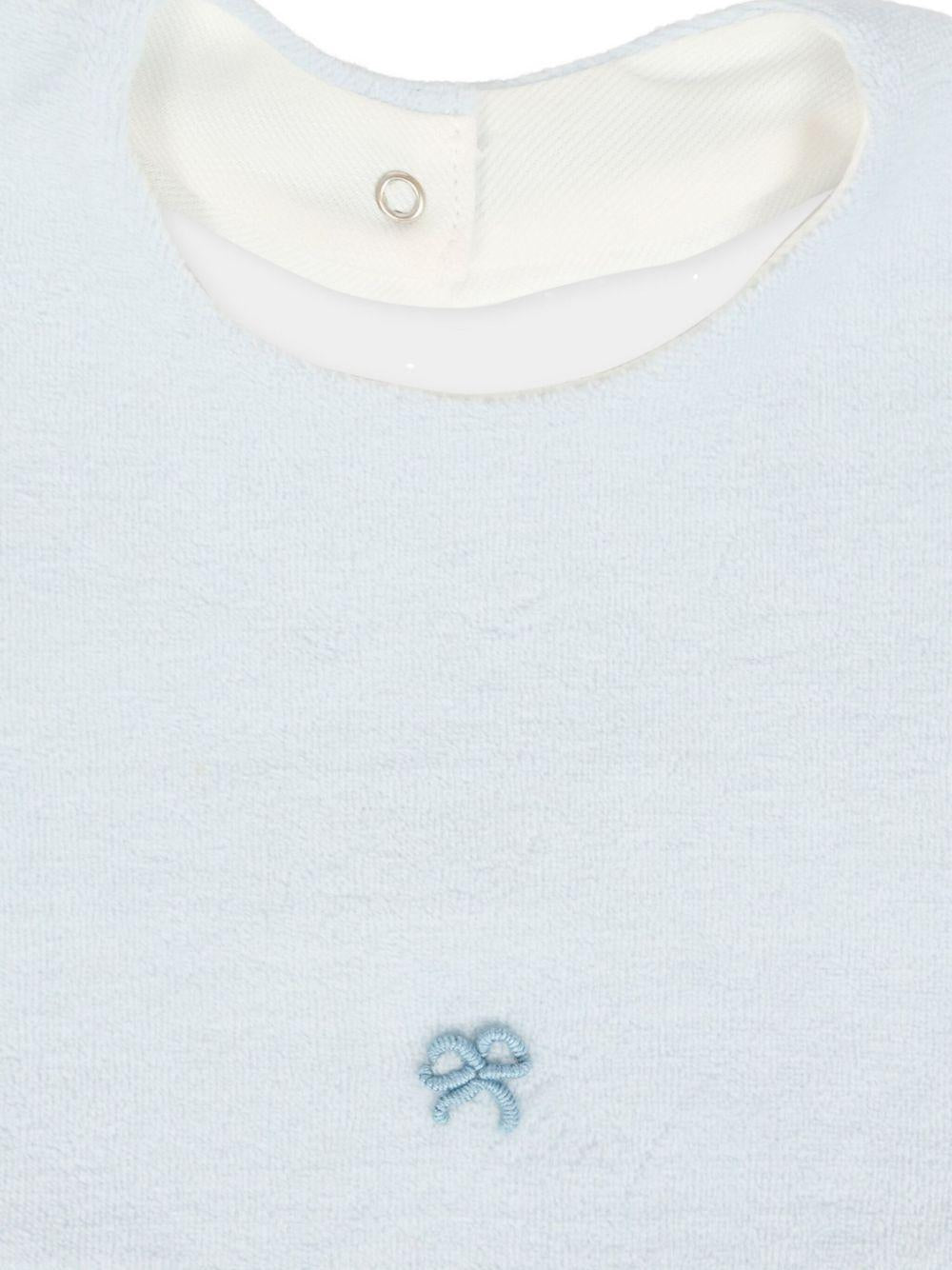 Bavaglino per neonato La Stupenderia azzurro con dettaglio ricamato - Rubino Kids