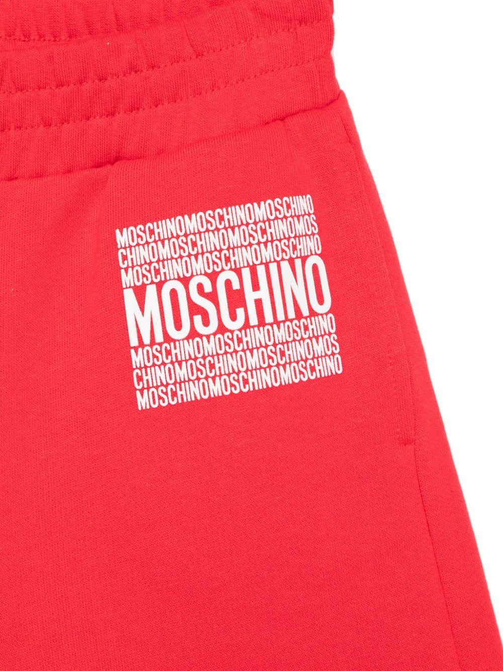 Bermuda con logo per bambino Moschino Kids rosso con tessuto in spugna - Rubino Kids
