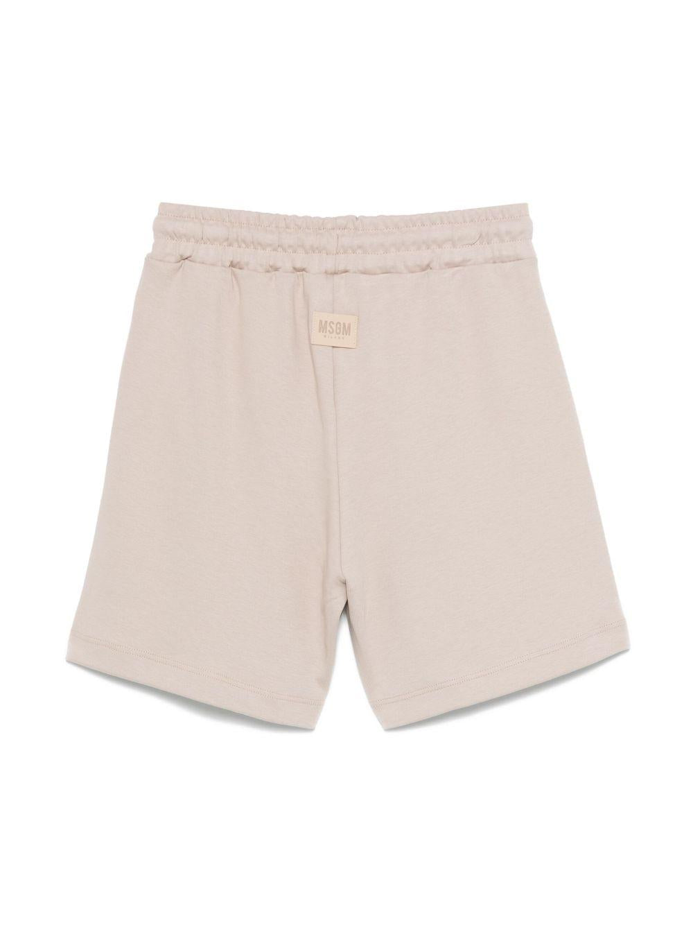 Bermuda con logo per bambino MSGM Kids beige con due tasche laterali - Rubino Kids