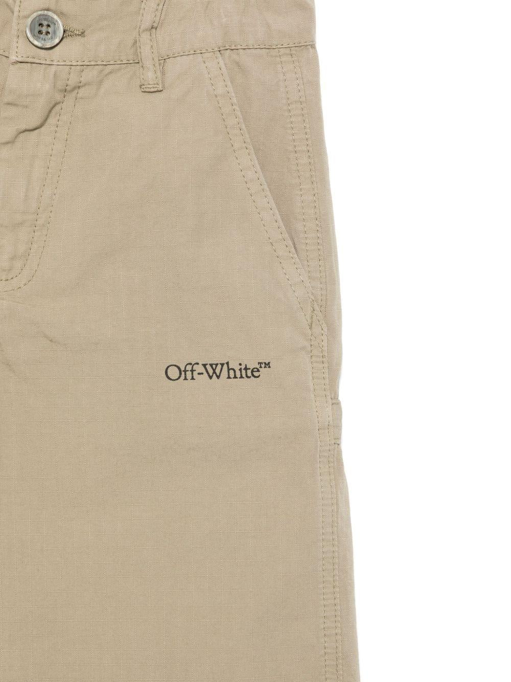 Bermuda con logo per bambino Off - White Kids verde con due tasche posteriori - Rubino Kids