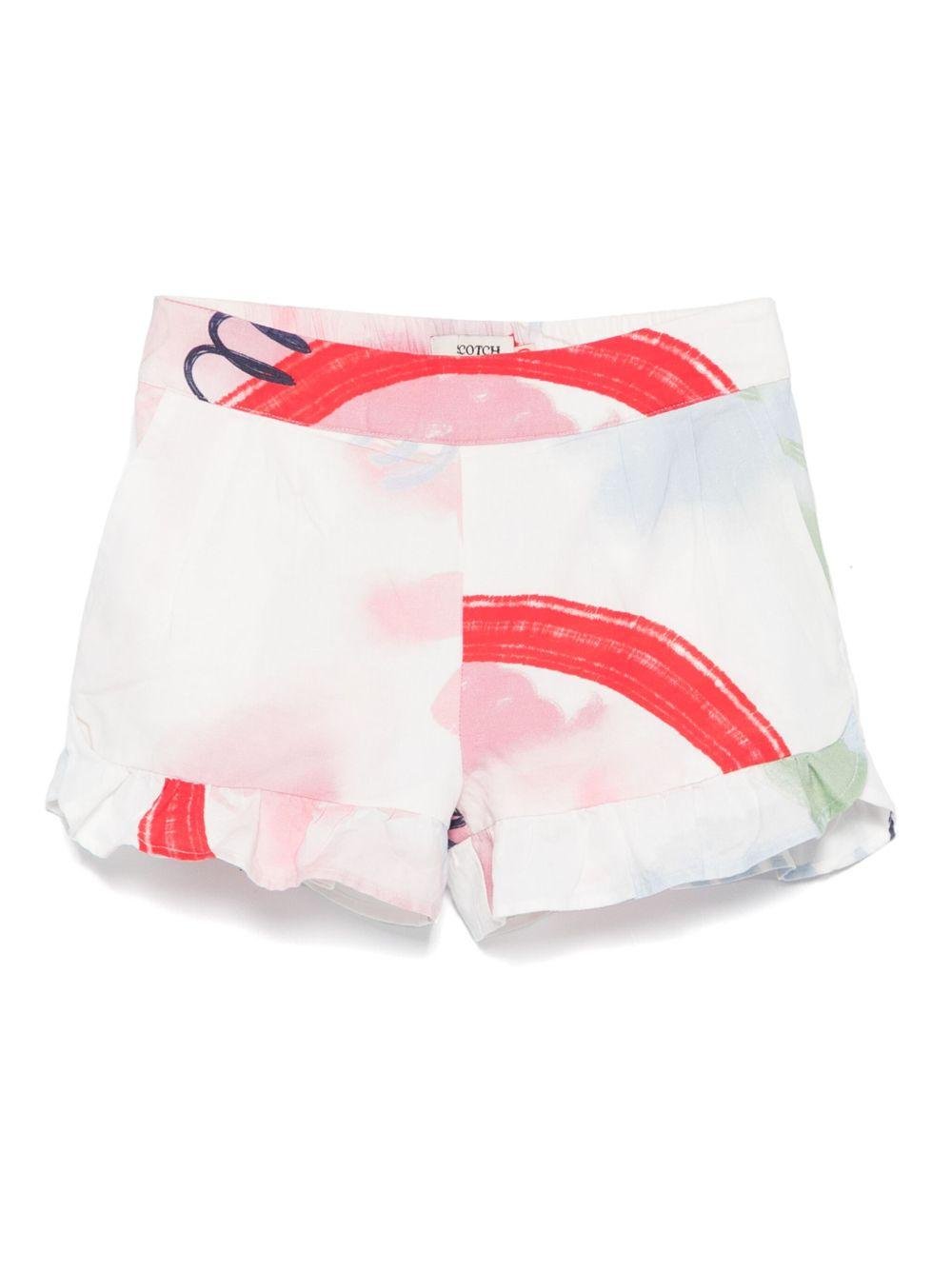 Bermuda per bambina Scotch & Soda Kids bianco con stampa astratta - Rubino Kids