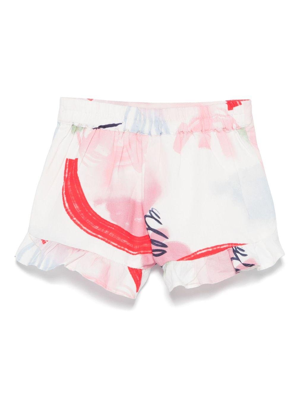 Bermuda per bambina Scotch & Soda Kids bianco con stampa astratta - Rubino Kids