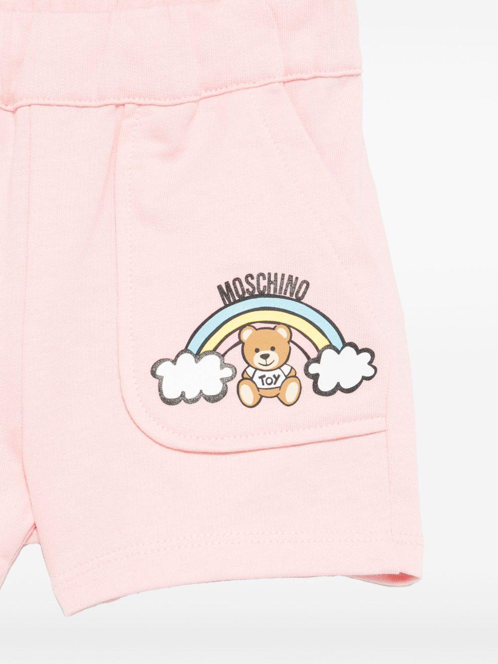 Bermuda per neonata Moschino Kids rosa con vita elasticizzata - Rubino Kids