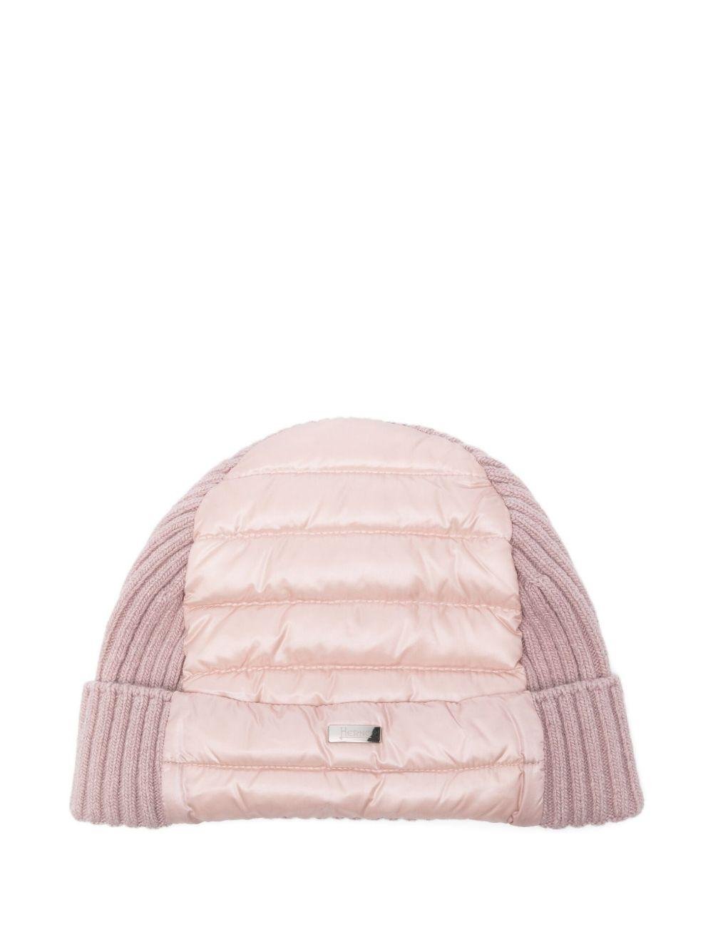 Berretto per bambina Herno Kids rosa con inserti trapuntati - Rubino Kids