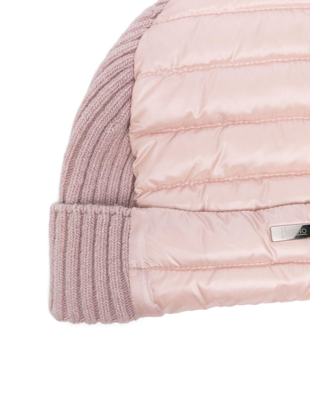 Berretto per bambina Herno Kids rosa con inserti trapuntati - Rubino Kids