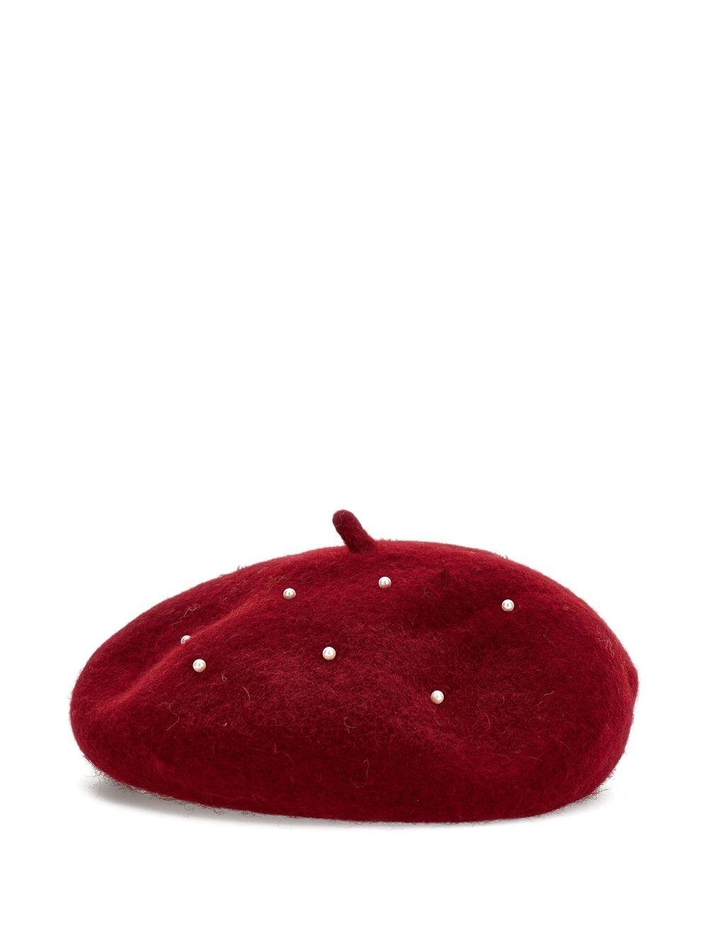 Berretto per bambina Monnalisa rosso con decorazione con cristalli - Rubino Kids