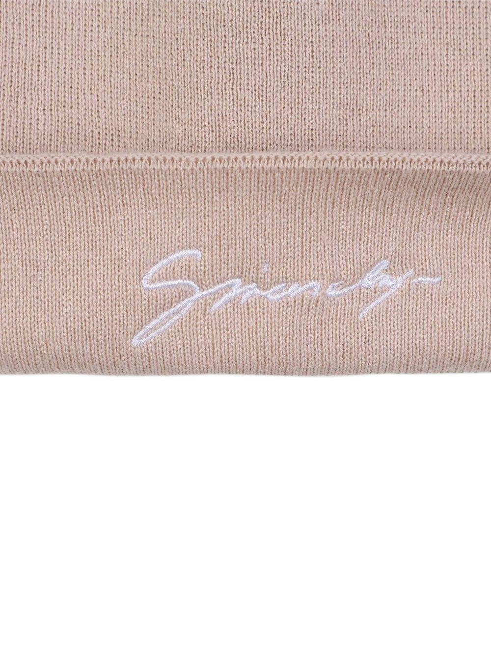 Berretto per bambini Givenchy Kids beige con logo ricamato - Rubino Kids