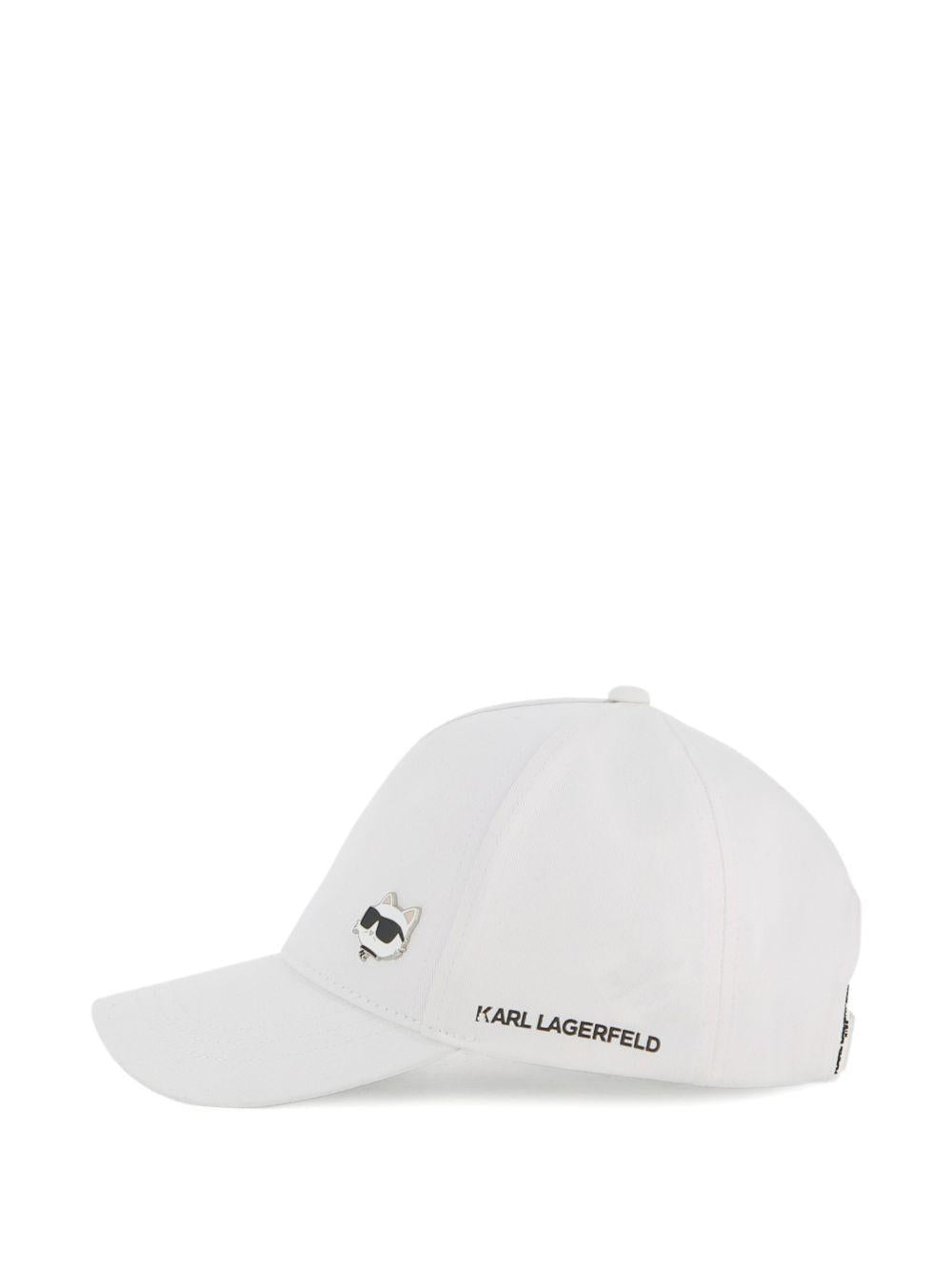 Berretto per bambini Karl Lagerfeld Kids bianco con dettaglio gatto - Rubino Kids