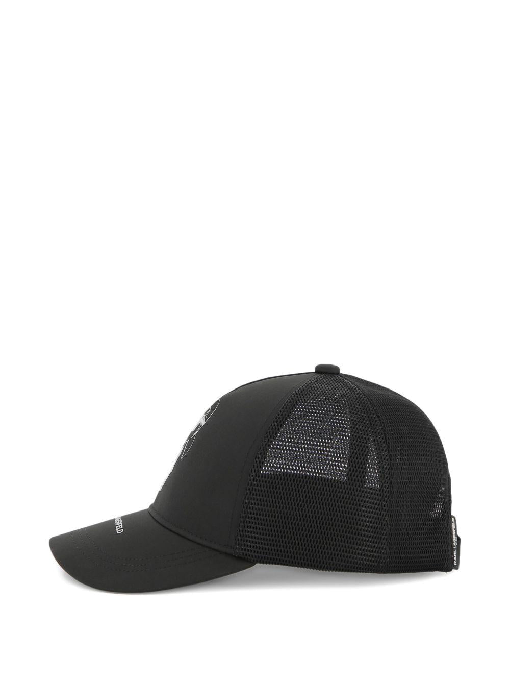 Berretto per bambini Karl Lagerfeld Kids nero con pannelli a rete - Rubino Kids