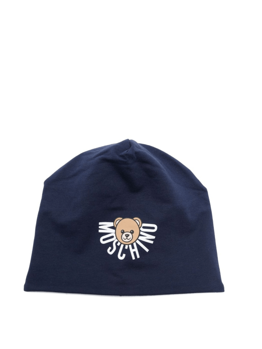 Berretto per bambini Moschino Kids blu con logo Teddy Bear - Rubino Kids