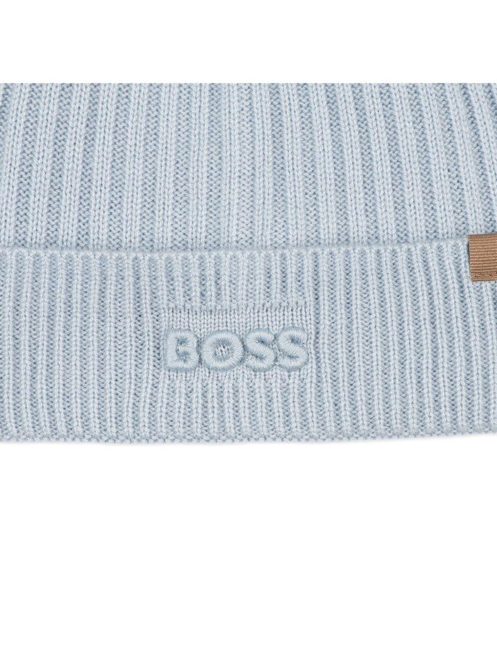 Berretto per bambino Boss Kids azzurro con dettaglio logo - Rubino Kids