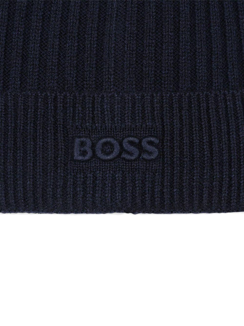 Berretto per bambino Boss Kids blu con dettaglio con logo - Rubino Kids