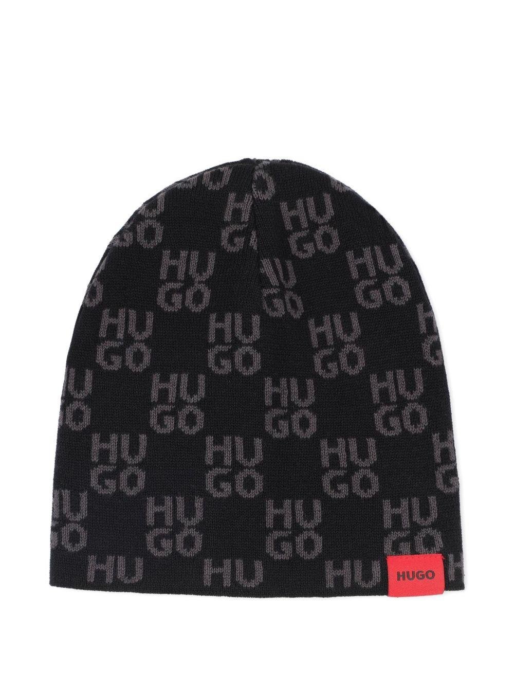 Berretto per bambino Hugo Kids multicolore con logo a intarsio - Rubino Kids