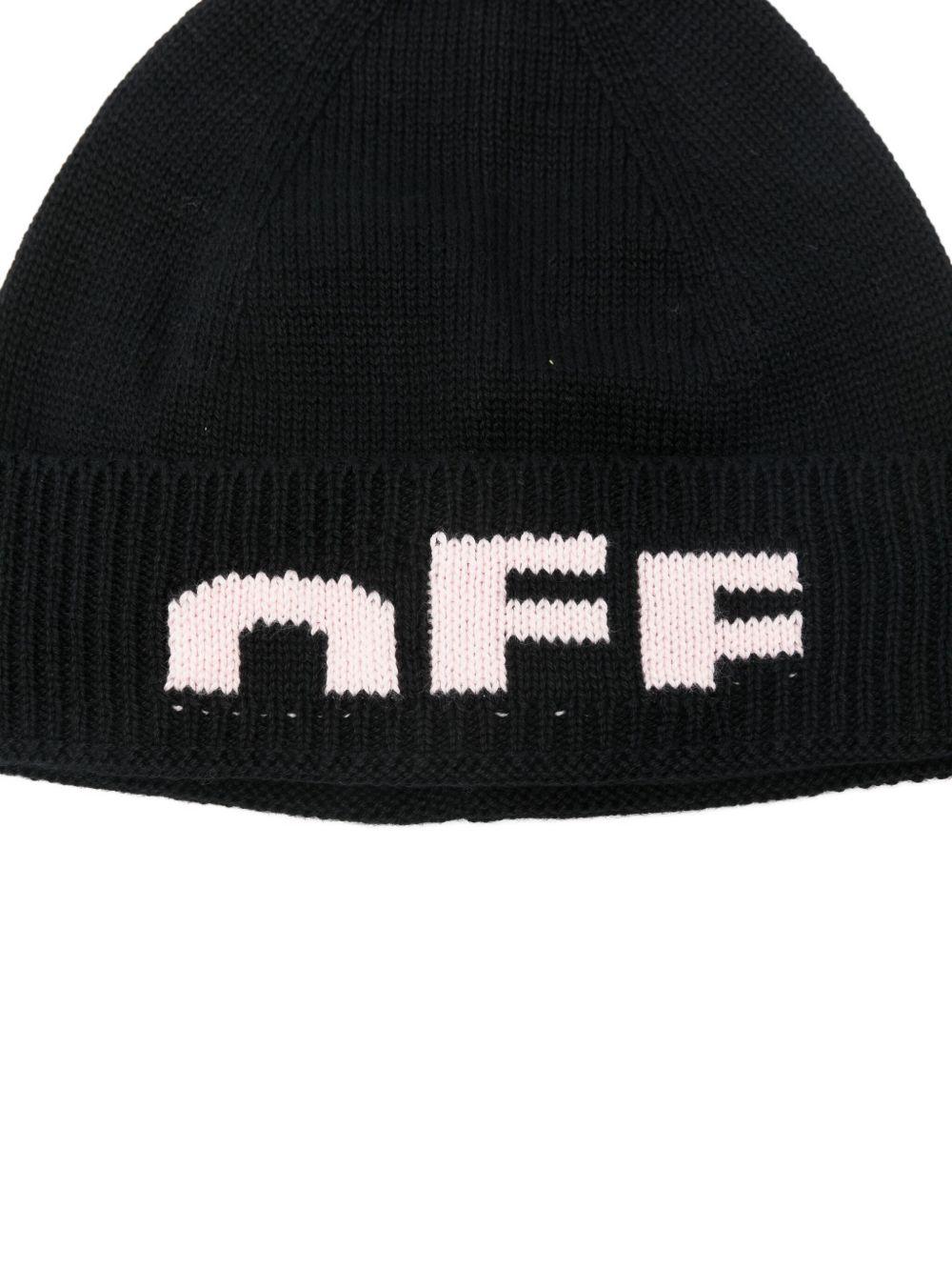 Berretto per bambino Off - White Kids nero con logo sulla tesa - Rubino Kids