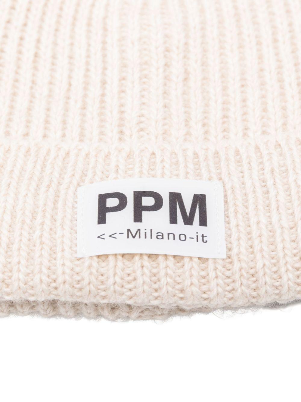 Berretto per bambino Paolo Pecora Kids beige con motivo a coste - Rubino Kids