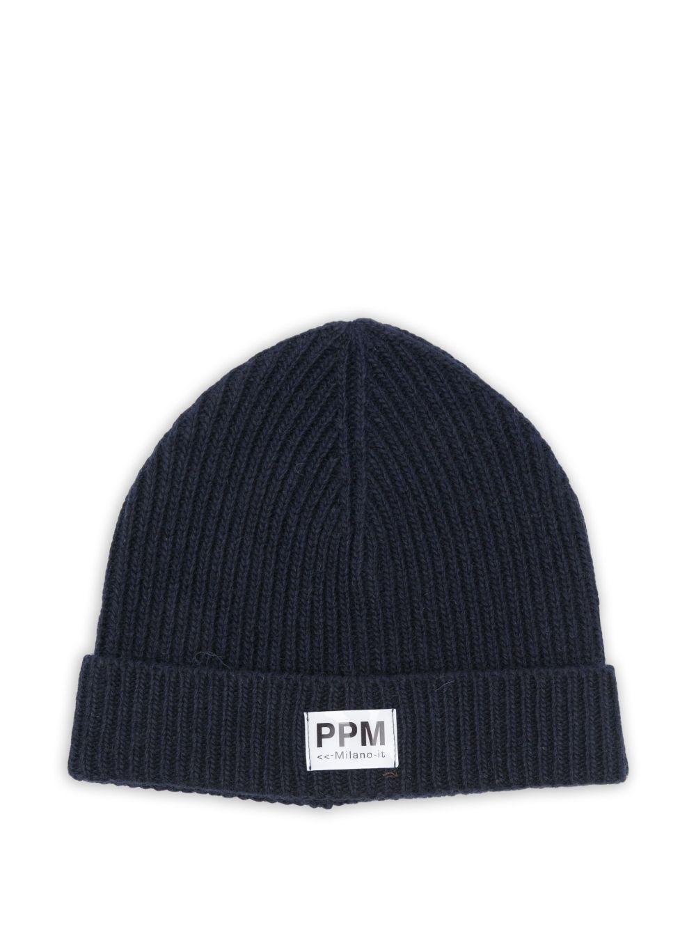 Berretto per bambino Paolo Pecora Kids blu con motivo a coste - Rubino Kids