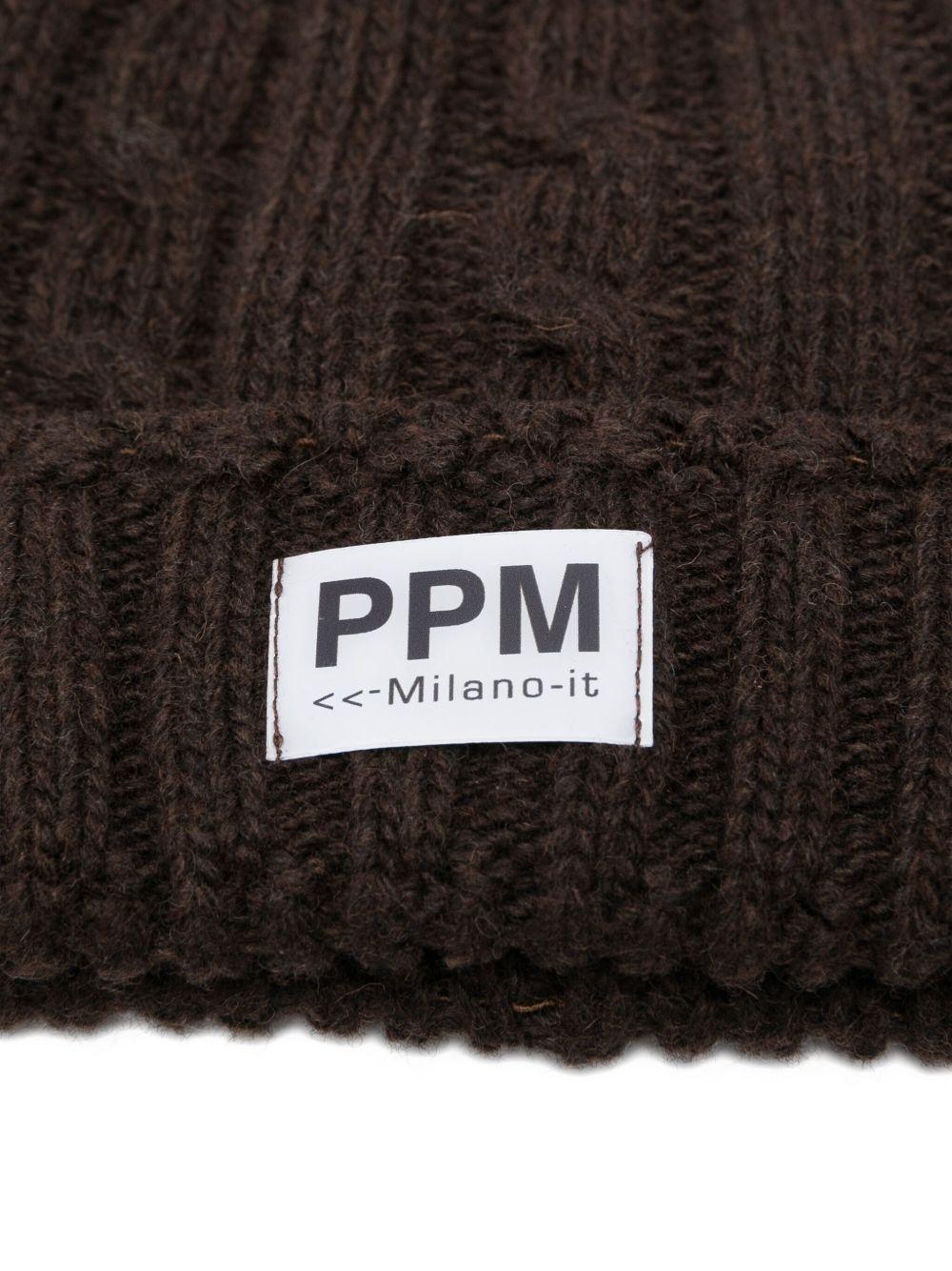 Berretto per bambino Paolo Pecora Kids marrone con motivo a trecce - Rubino Kids