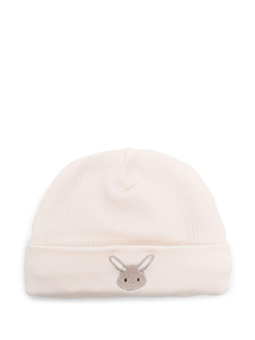 Berretto per neonata Donsje beige con logo ricamato - Rubino Kids