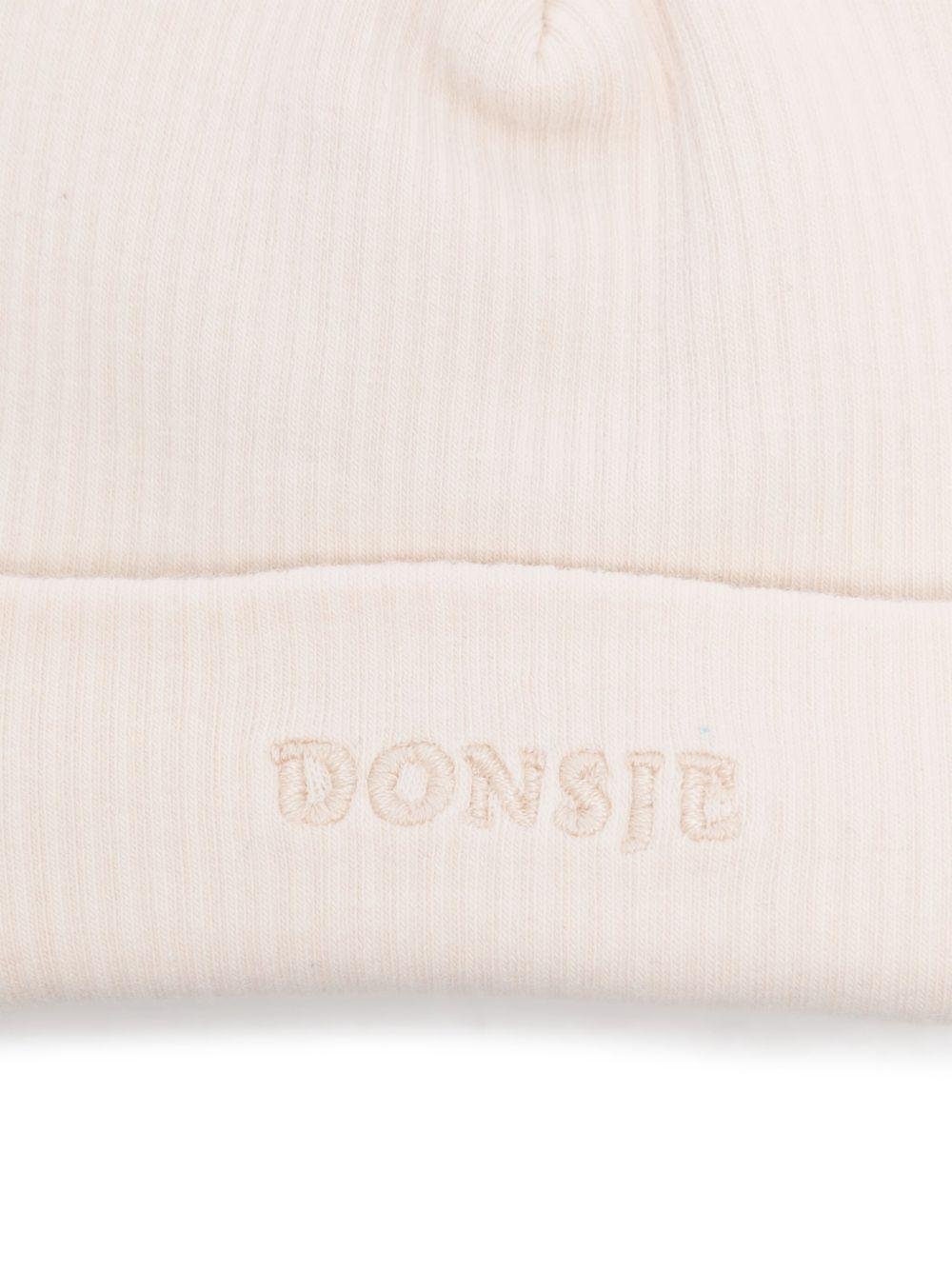 Berretto per neonata Donsje beige con logo ricamato - Rubino Kids