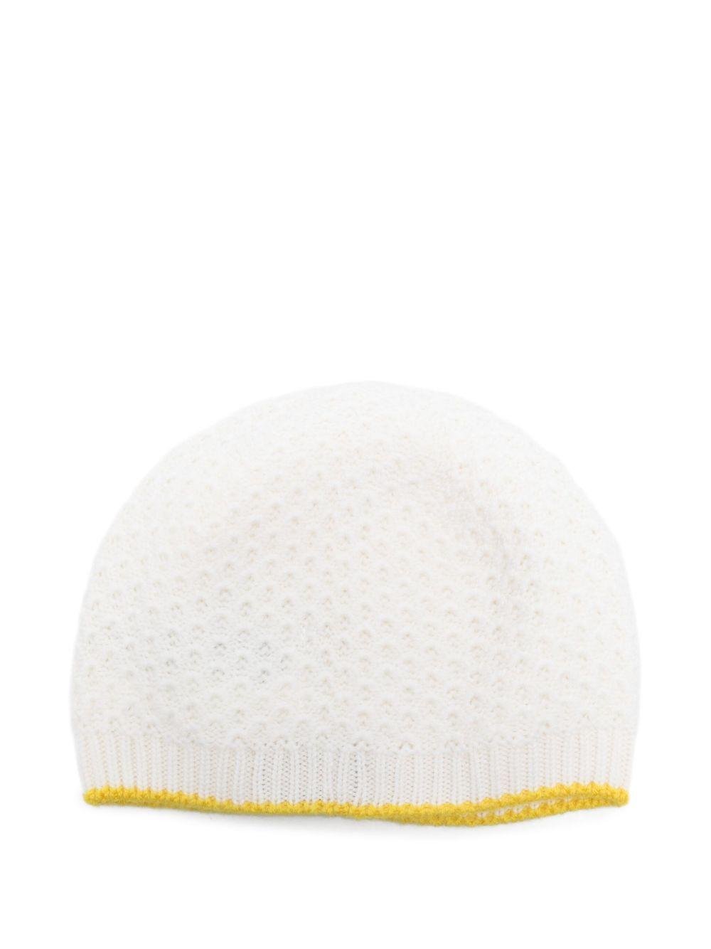 Berretto per neonati Gensami Kids bianco con finiture testurizzate - Rubino Kids