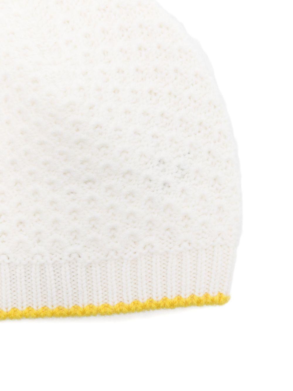 Berretto per neonati Gensami Kids bianco con finiture testurizzate - Rubino Kids