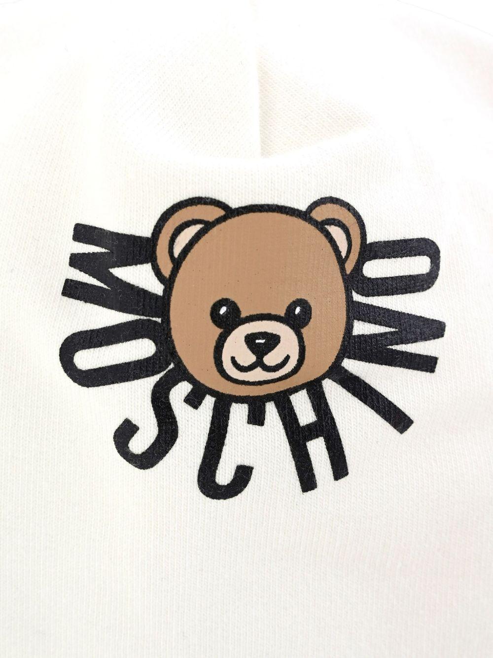 Berretto per neonati Moschino Kids bianco con stampa teddy - Rubino Kids