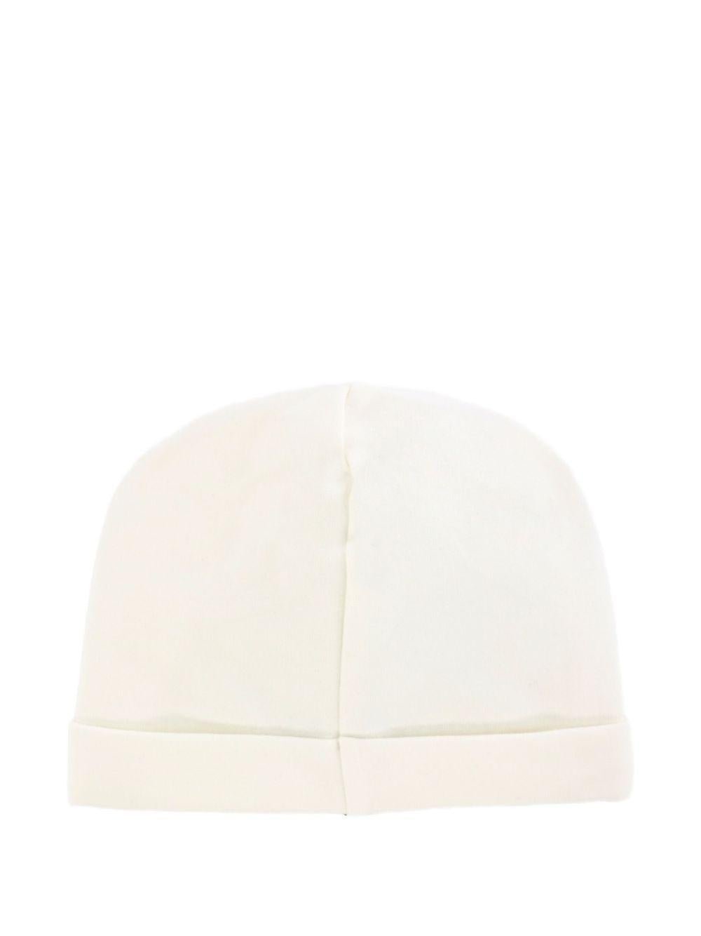 Berretto per neonati Moschino Kids bianco con stampa teddy - Rubino Kids