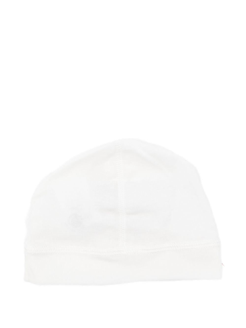 Berretto per neonati Petit Bateau bianco con logo sul davanti - Rubino Kids