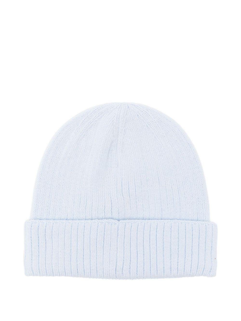 Berretto per neonato Boss Kids azzurro con logo ricamato - Rubino Kids