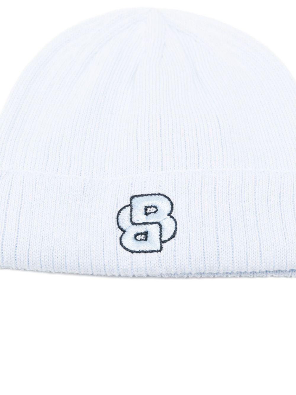 Berretto per neonato Boss Kids azzurro con logo ricamato - Rubino Kids