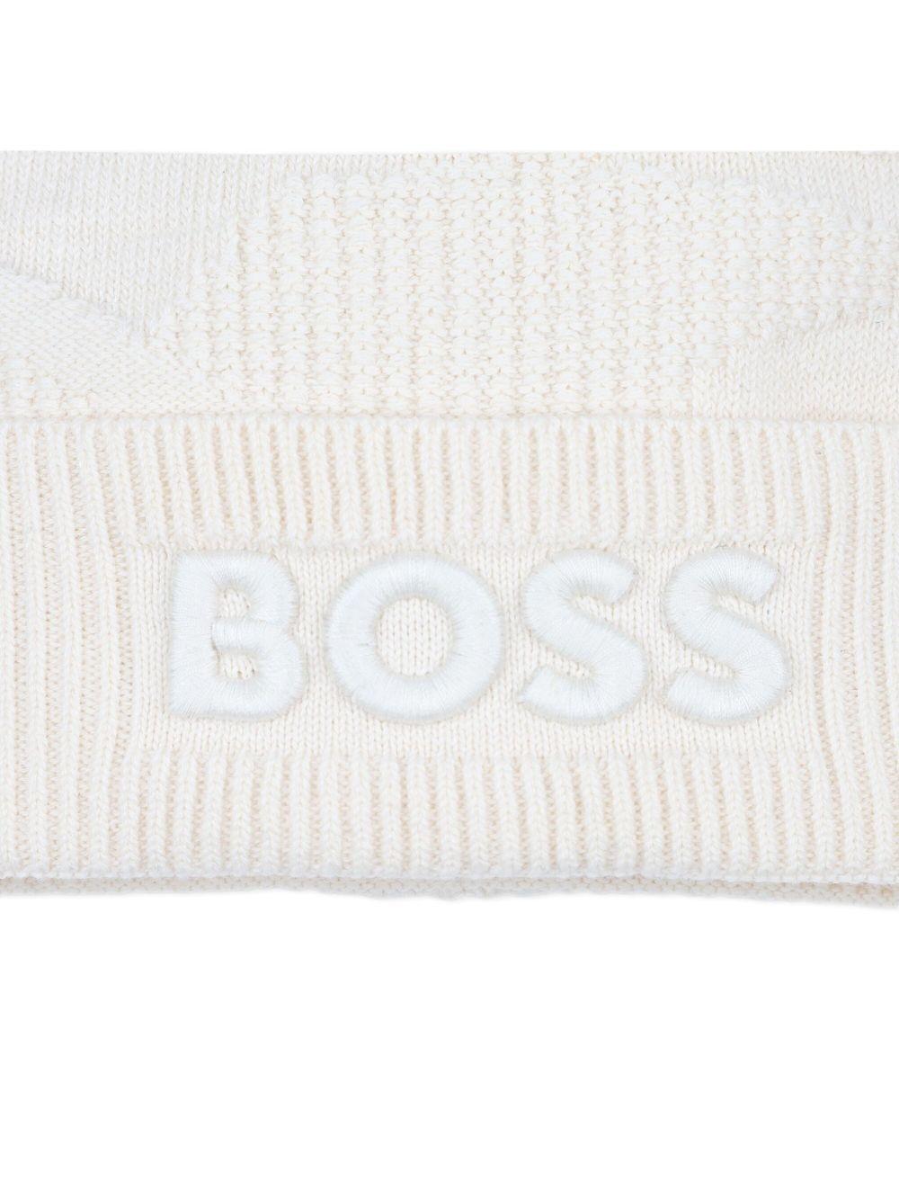 Berretto per neonato Boss Kids bianco con logo ricamato - Rubino Kids
