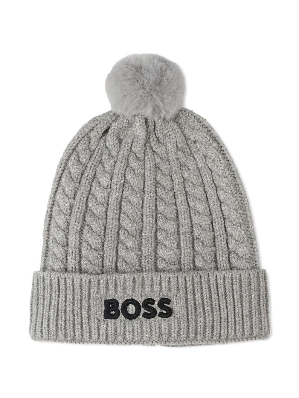 Berretto per neonato Boss Kids grigio con logo - Rubino Kids