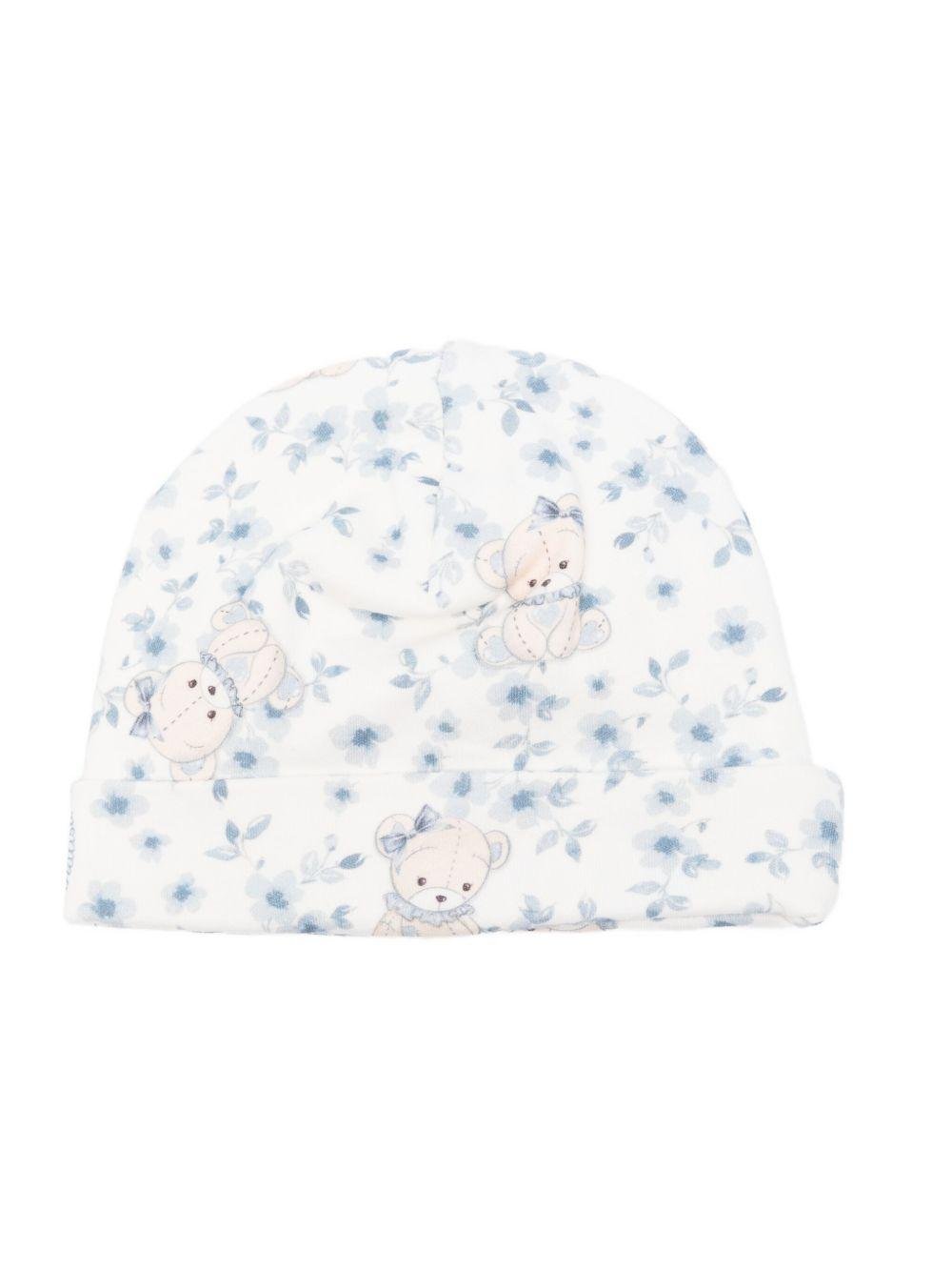 Berretto per neonato Monnalisa azzurro con stampa orsetto - Rubino Kids