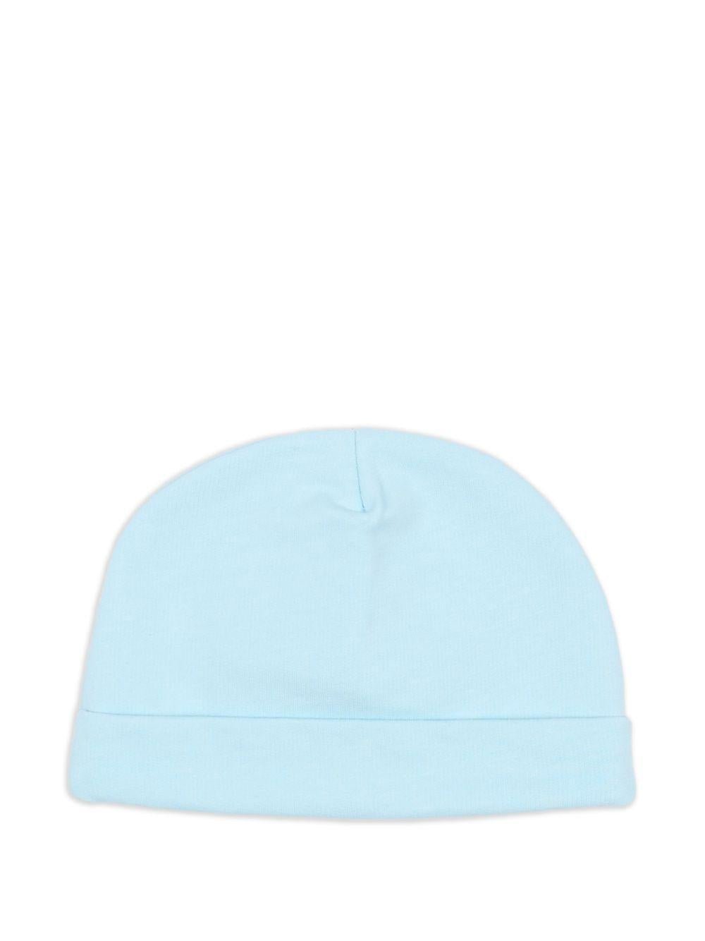 Berretto per neonato Moschino Kids azzurro con motivo orsetto - Rubino Kids