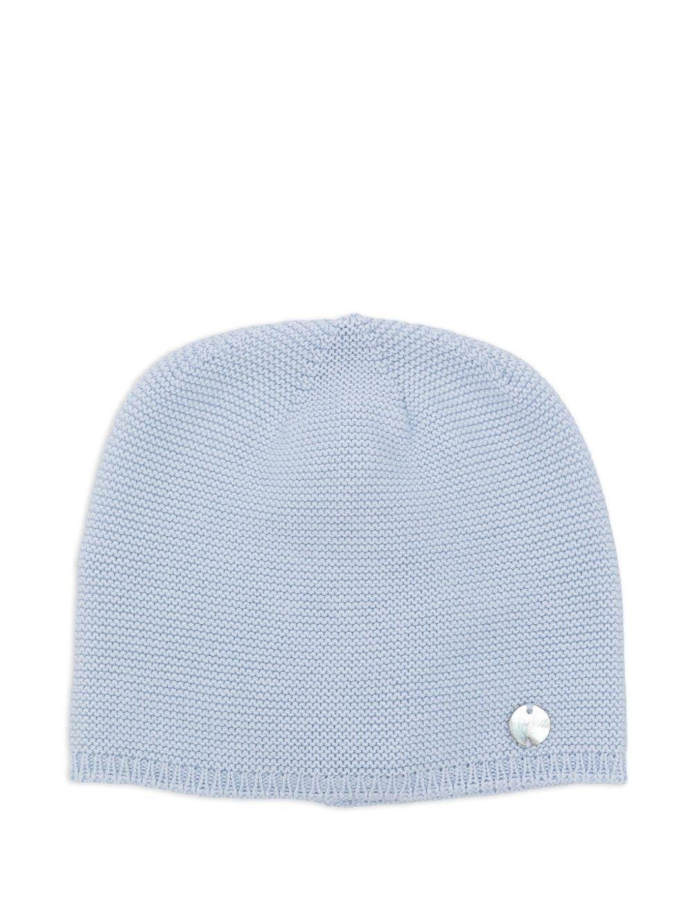 Berretto per neonato Paz Rodriguez azzurro con logo - Rubino Kids