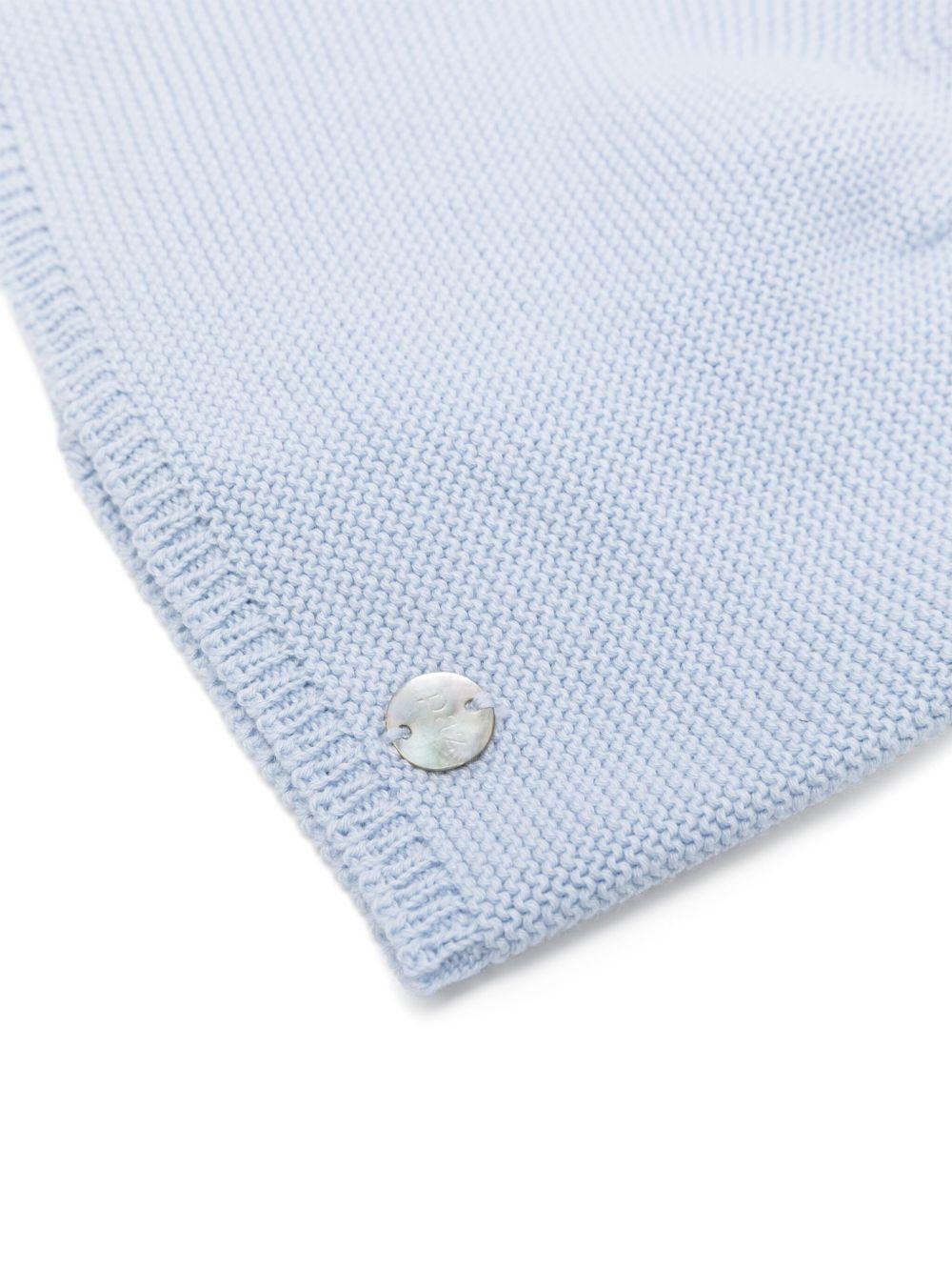 Berretto per neonato Paz Rodriguez azzurro con logo - Rubino Kids